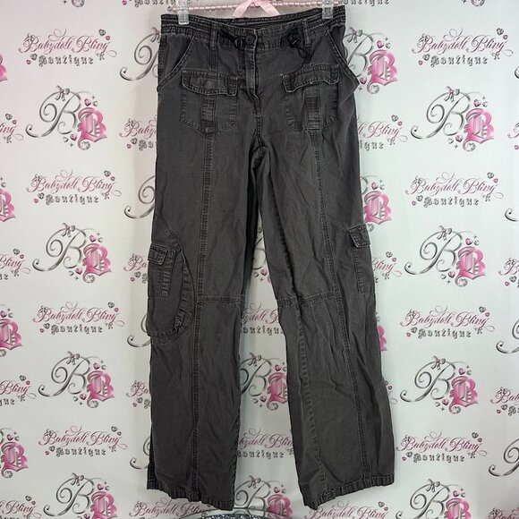 Brandy Melville pants cargos pockets military style Gray Cargo Jeans - Picture 1 of 9